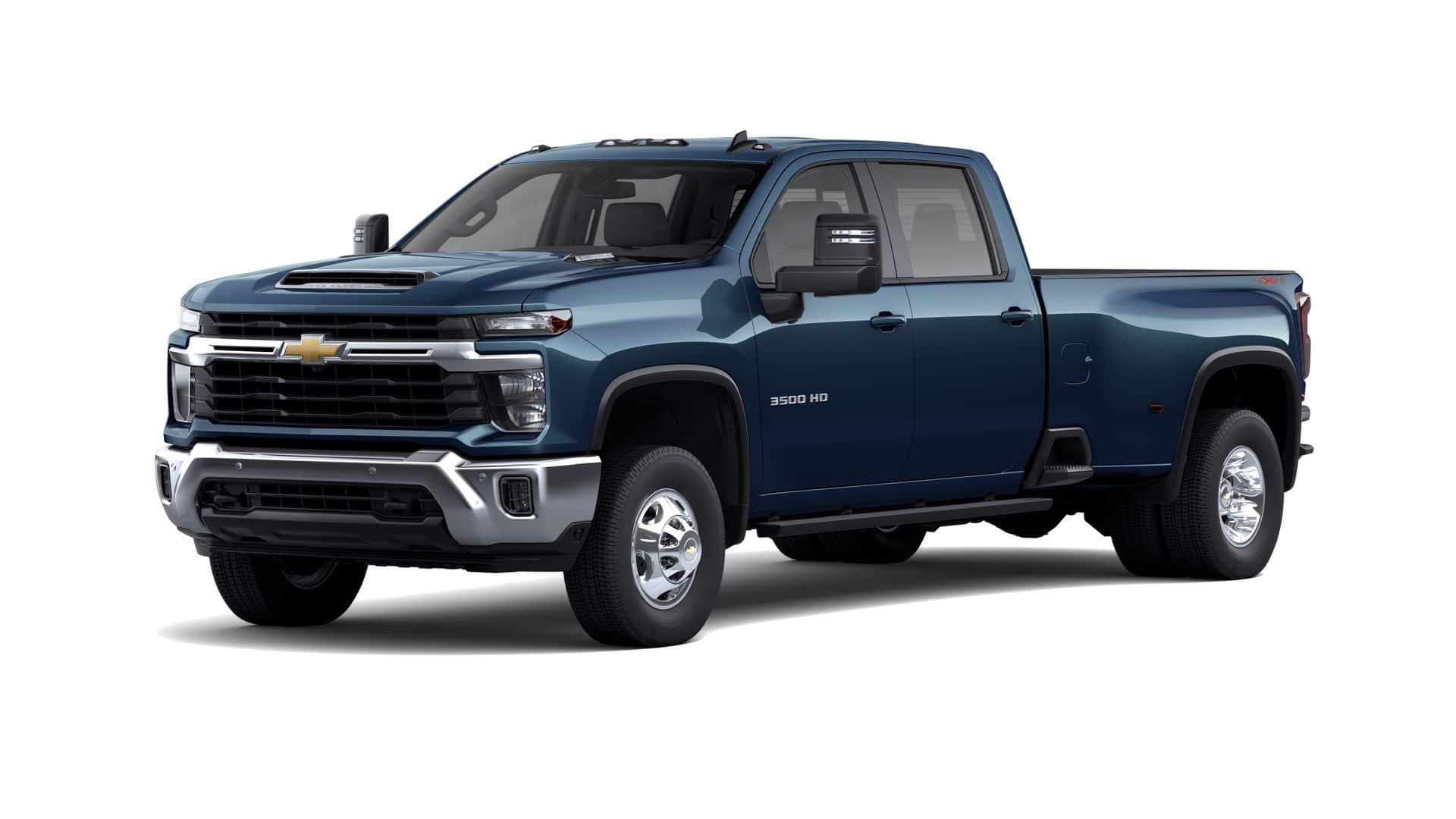 2026 Chevrolet Silverado 3500 HD LT DRW in Lakeshore Blue Metallic — front three-quarter view